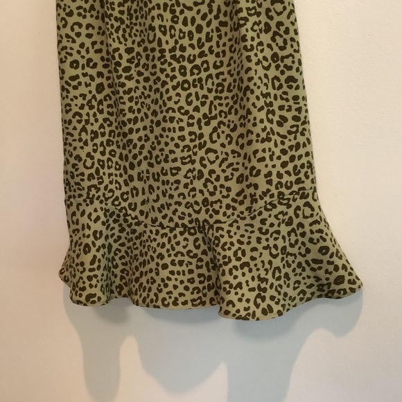 Zara PRINTED MINI DRESS animal print green size small - Picture 4 of 6